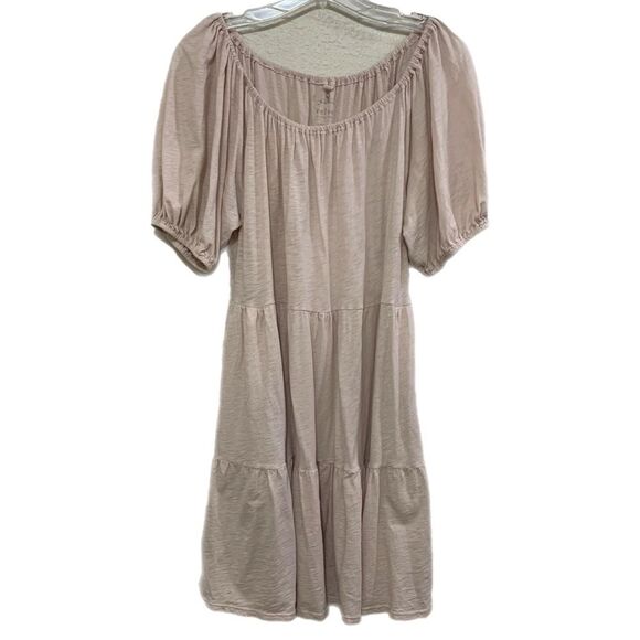 VELVET BY GRAHAM & SPENCER DRESS WOMENS SMALL BLUSH PINK BALOON SLEEVE TIERED. - Picture 3 of 16